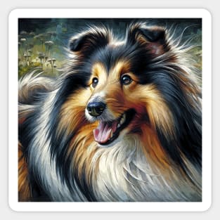 Shetland Sheepdog Drawing Sticker